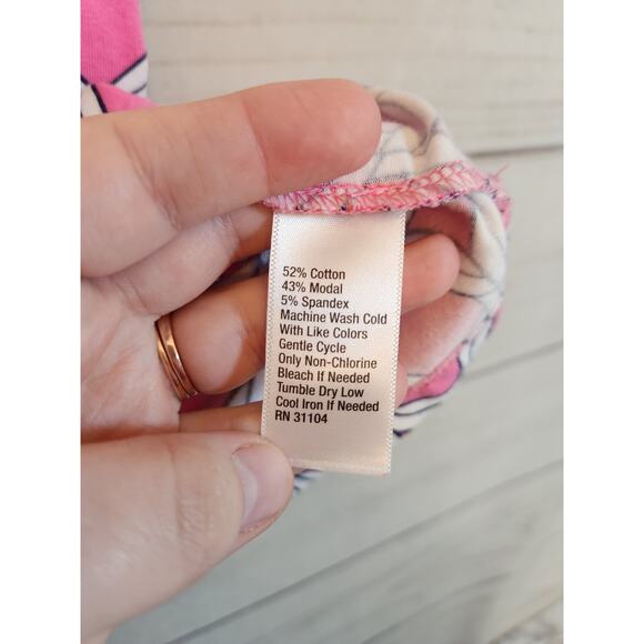 Crown & Ivy Women's Pink White Rope Print Ruffle Sleeveless Tank Top Size Medium - Picture 4 of 6